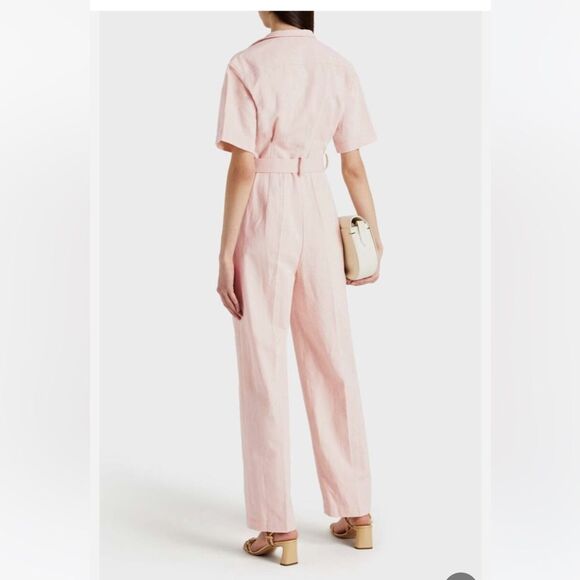 Sandro Pink Flutter Sleeve Jumpsuit, US2 - Picture 2 of 15